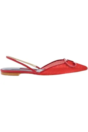 Carolina Herrera Sko, Dame, Rød, 36 EU, Læder, Røde Mesh Insignia Ballerinaer