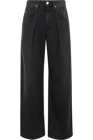 Isabel Marant Jeans, Dame, Sort, 2XS, Bomuld, Sorte Brede Jeans