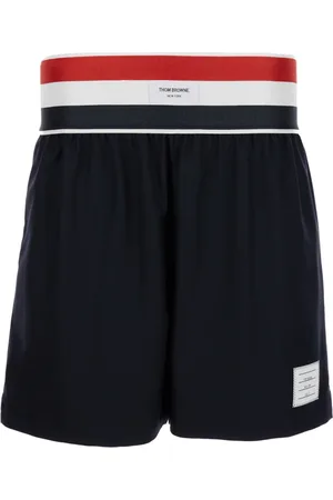 Thom Browne Shorts, Herre, Blå, XL, Uld, RWB Rugby Shorts med elastisk talje