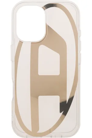 Diesel Tilbehør, unisex, Gul, ONE SIZE, Uld, Oval D Mirror Clear Case Fw24 TIL Iphone 16