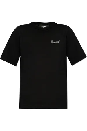 Dsquared2 Top, Dame, Sort, M, Bomuld, T-shirt med glitrende krystaller
