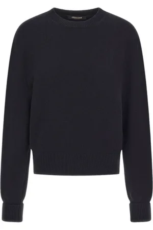 Roberto Cavalli Strik, Dame, Sort, S, Uld, Sort Striktrøje Lavet i Italien