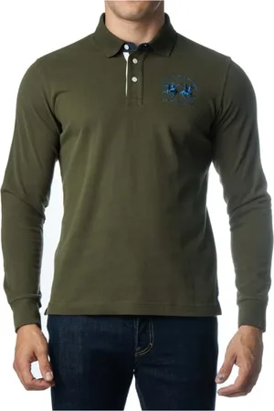 La Martina Top, Herre, Grøn, S, Bomuld, Langærmet poloshirt