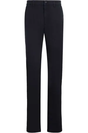 Roberto Cavalli Bukser, Herre, Blå, W38, Bomuld, Slim-Fit Chinos med lommer og for