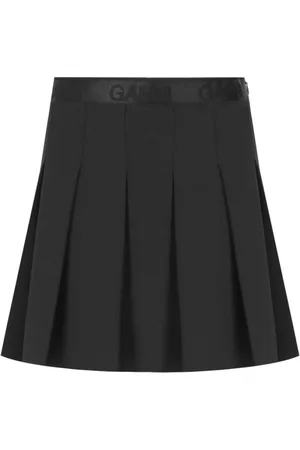 Ganni Nederdel, Dame, Sort, M, Polyester, Sort Plisseret Mini Nederdel
