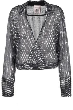 SEMICOUTURE Bluser & Skjorter, Dame, Grå, 2XS, Polyester, Elegant Polyester Bluse