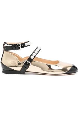 Mach & Mach Sko, Dame, Gul, 39 EU, Uld, Black Gold Ballerinaer