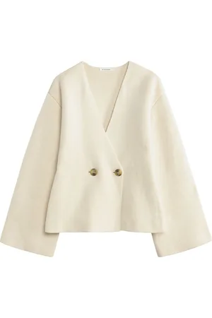 By Malene Birger Strik, Dame, Hvid, M, Uld, Strikket Cardigan