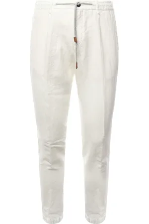 ELEVENTY Bukser, Herre, Hvid, W30, Bomuld, Slim-fit Joggingbukser
