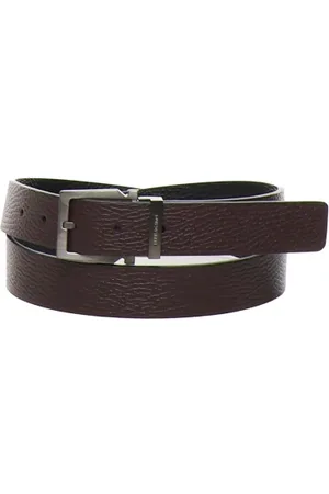 Salvatore Ferragamo Tilbehør, Herre, Brun, 90 CM, Læder, Reversibelt geometrisk spænde bælte