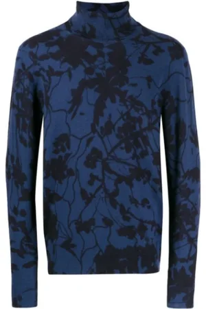 Etro Strik, Herre, Blå, XL, Turtleneck