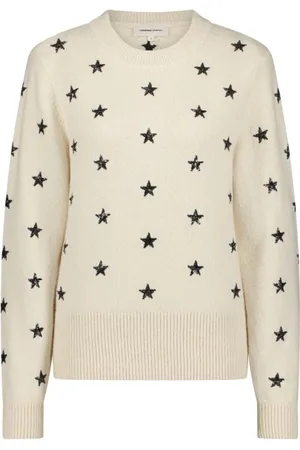 Fabienne Chapot Strik, Dame, , XS, Bomuld, Stjerneprint Cremefarvet Pullover