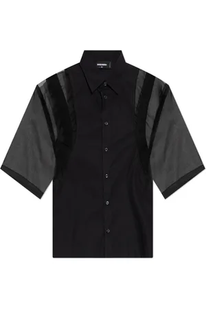 Dsquared2 Skjorte, Herre, Sort, XL, Bomuld, Kortærmet skjorte