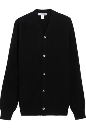 Comme des Garçons Strik, Herre, Sort, M, Uld, Cardigan med knaplukning
