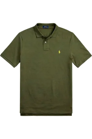 Ralph Lauren Top, Herre, Grøn, S, Bomuld, Kortærmet Strikket Polo Shirt