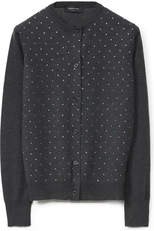 Fabiana Filippi Strik, Dame, Grå, S, Uld, Antracit Sweater Cardigan