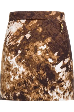 Roberto Cavalli Nederdel, Dame, Brun, S, Appaloosa Print Mini Nederdel Brun