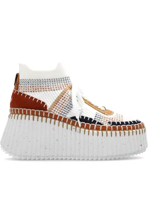 Chloé Sko, Dame, Hvid, 42 EU, Uld, Nama wedge sneakers