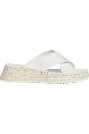 Calvin Klein Sko, Dame, , 38 EU, Jute, Sliders med flettet jutesål