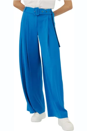 Silvian Heach Bukser, Dame, Blå, S, Wide Leg Bukser med Høj Talje