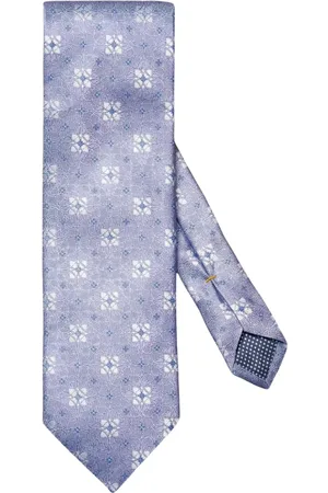Eton Tilbehør, Herre, Blå, ONE SIZE, Floral Silke Lyseblå Slips