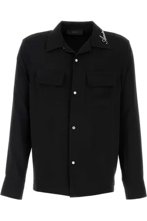 AMIRI Skjorte, Herre, Sort, XL, Polyester, Sort polyester skjorte til mænd