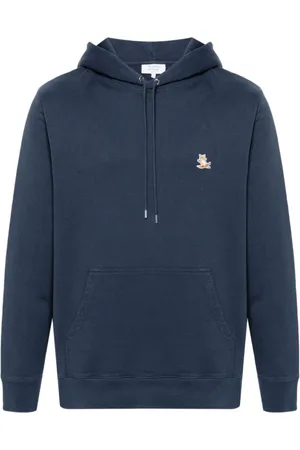 Maison Kitsuné Sweathshirts & Hoodies, Herre, Blå, XL, Bomuld, Chillax Fox Hættetrøje