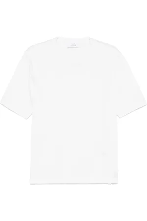 LARDINI Top, Herre, Hvid, S, Uld, Crew Neck T-shirt med Logo