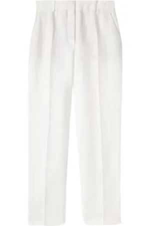 Loro Piana Bukser, Dame, Hvid, XS, Linned, Flydende linnedbukser med baglommer