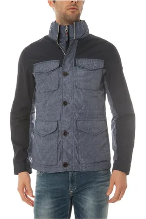 Emporio Armani Jakke, Herre, Blå, M, Uld, Stilfuld Denim Jakke