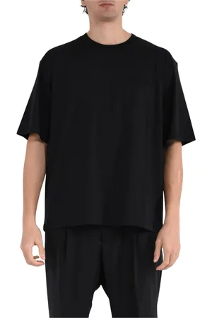 LANEUS Top, Herre, Sort, L, Bomuld, Bomuld crew neck jersey t-shirt