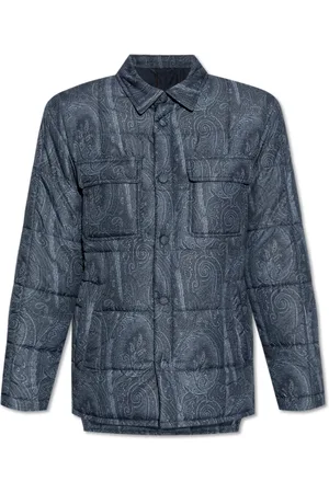 Etro Jakke, Herre, Blå, XL, Polyester, Polstret jakke med lommer