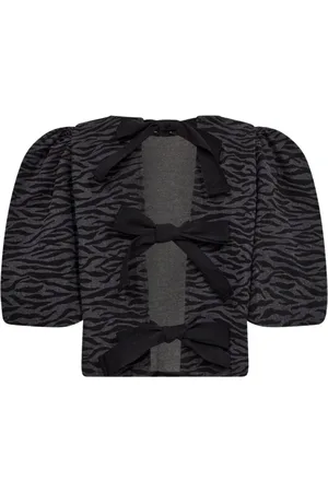 Co`Couture Bluser & Skjorter, Dame, Sort, M, Polyester, Zebra Bluse Sort