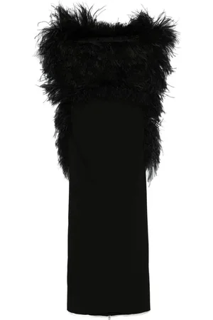 Sportmax Kjole, Dame, Sort, S, Fjederbesat Sort Kjole
