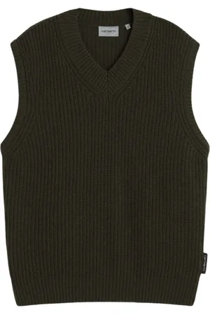 Carhartt Strik, Herre, Grøn, L, Uld, Ribstrikket Uldblanding Vest