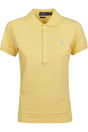 Ralph Lauren Top, Dame, Gul, M, Bomuld, Julie Slim Polo Shirt
