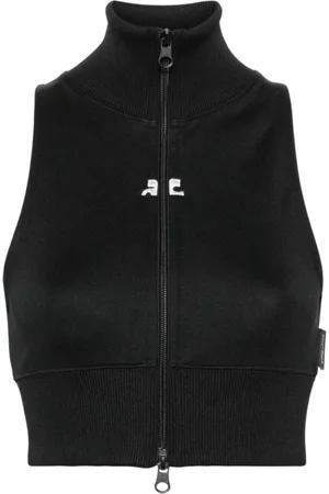 Courrèges Strik, Dame, Sort, M, Rullekrave Sweater