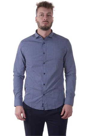 Emporio Armani Skjorte, Herre, Flerfarvet, S, Uld, Afslappet Button-Up Skjorte