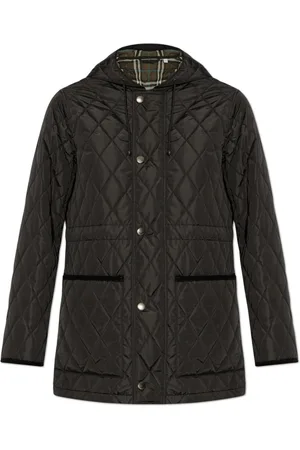 Burberry Jakke, Dame, Sort, M, Quiltet Hættejakke