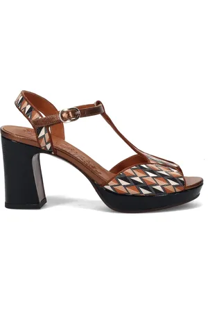 Chie Mihara Sko, Dame, Brun, 40 EU, Læder, Geometrisk Mønstrede Sandaler med Hæl