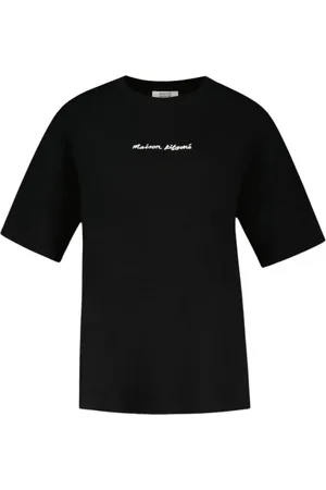 Maison Kitsuné Top, Herre, Sort, S, Bomuld, Sort Bomuld Oversize T-Shirt