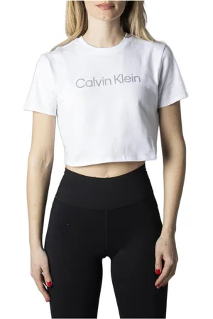 Calvin Klein Top, Dame, Hvid, L, Bomuld, Print T-shirt