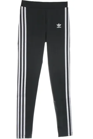 adidas Bukser, Dame, Sort, L, Uld, Leggings med elastisk linning og 3 striber