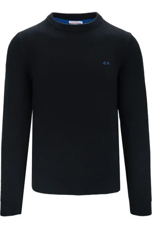 sun68 Strik, Herre, Sort, 2XL, Uld, Pullover Sweater med Merinould
