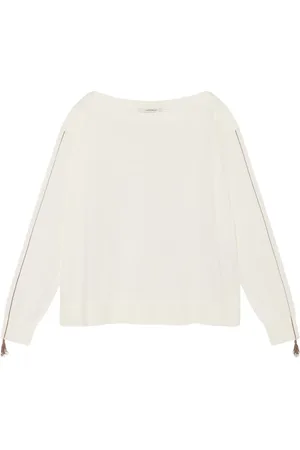 Maliparmi Top, Dame, Hvid, L, Uld, Stilfuld Modekollektion