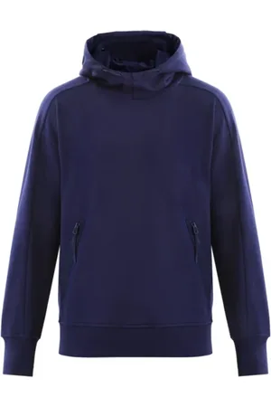 C.P. Company Sweathshirts & Hoodies, Herre, Blå, XL, Bomuld, Diagonal Fleece Goggle Hoodie