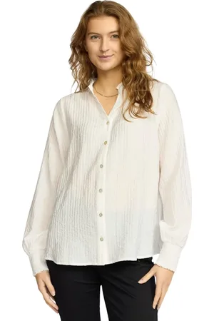 2-Biz Bluser & Skjorter, Dame, Grå, M, Polyester, Puff Sleeve Bluse Cloud