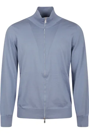 Brunello Cucinelli Strik, Herre, Blå, XL, Bomuld, Blå Sweater Luksus Stil