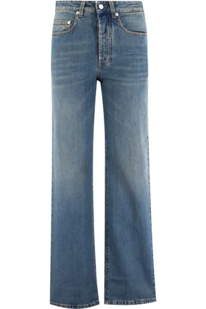 Fabiana Filippi Jeans, Dame, Blå, 2XS, Uld, High-Waisted Straight Jeans