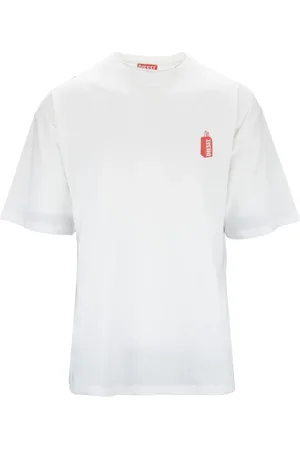 Diesel Top, Herre, Hvid, M, Bomuld, Slip-On T-shirt med Ribkant